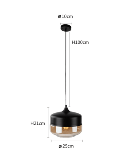 Moorea hanglamp rond laag met metaal en glas- KLIMliving