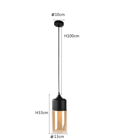 Moorea hanglamp cilinder met metaal en glas- KLIMliving